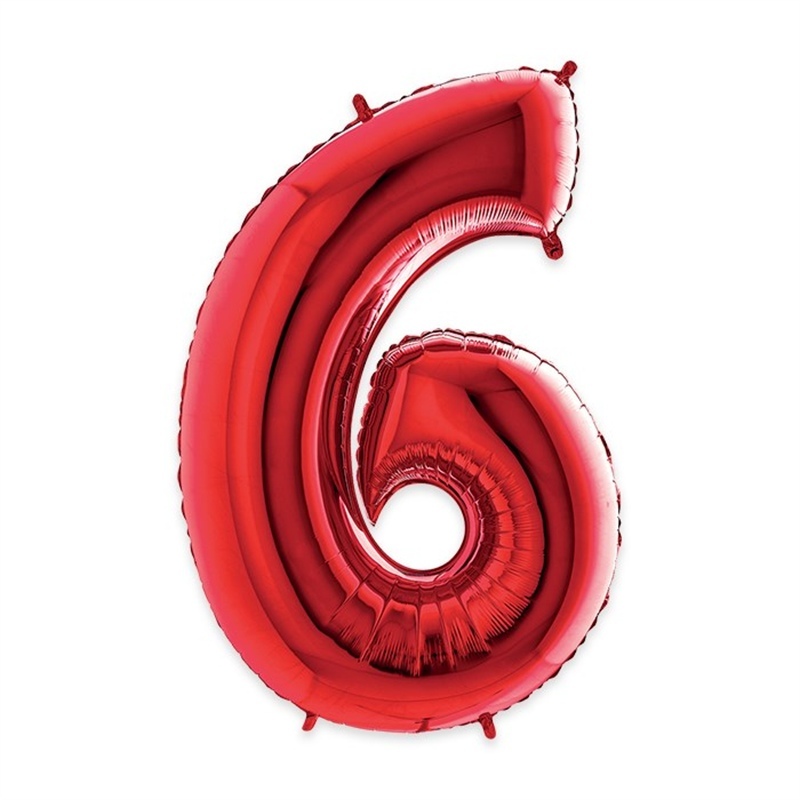 Palloncino Mylar Rosso 40″ Numero 6