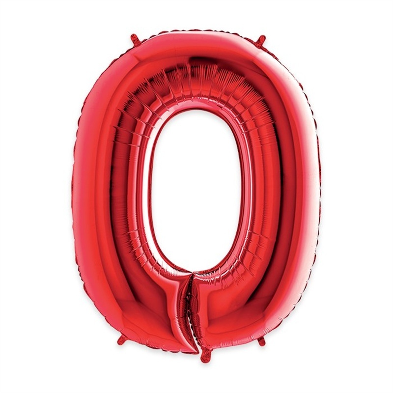 Palloncino Mylar Rosso 40″ Numero 0