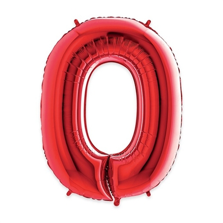 Palloncino Mylar Rosso 40″ Numero 0