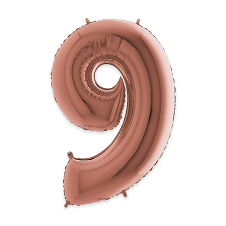 Palloncino Mylar Numero 9 cm. 102 (40") Rosa Gold