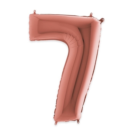 Palloncino Mylar Numero 7 cm. 102 (40") Rosa Gold
