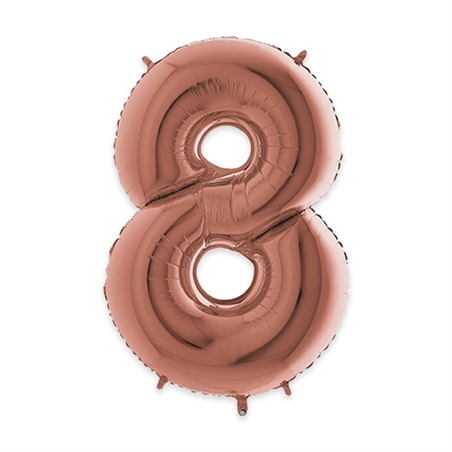Palloncino Mylar Numero 8 cm. 102 (40") Rosa Gold