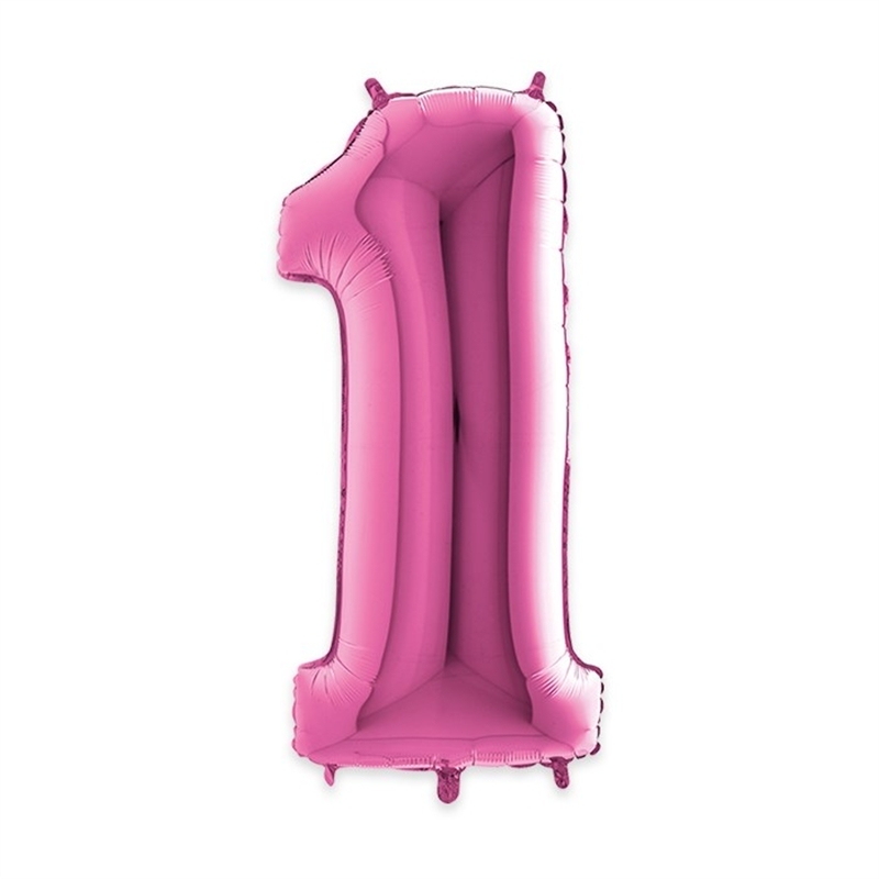 Palloncino Mylar Numero 1 cm. 102 (40") Fuxia