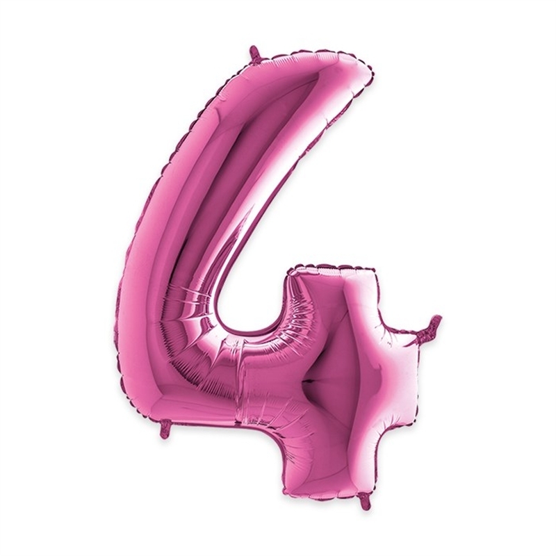 Palloncino Mylar Numero 4 cm. 102 (40") Fuxia