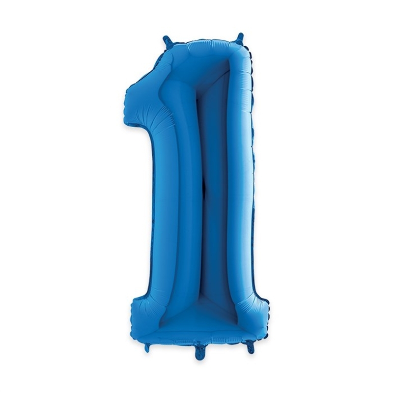 Palloncino Mylar Blu 40" Cm 102 Numero 1