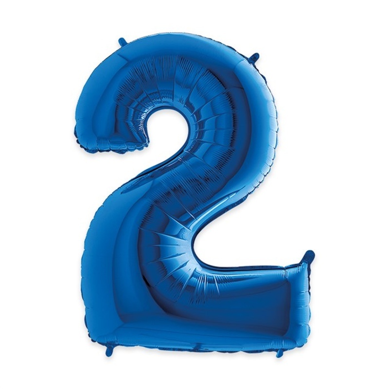 Palloncino Mylar Blu 40" Cm 102 Numero 2