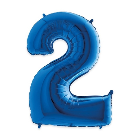 Palloncino Mylar Blu 40" Cm 102 Numero 2