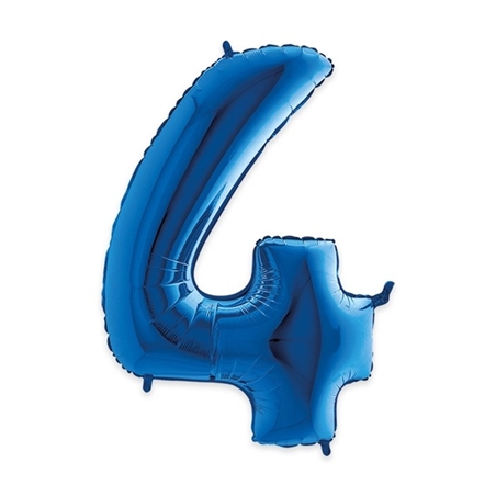 Palloncino Mylar Blu 40" Cm 102 Numero 4