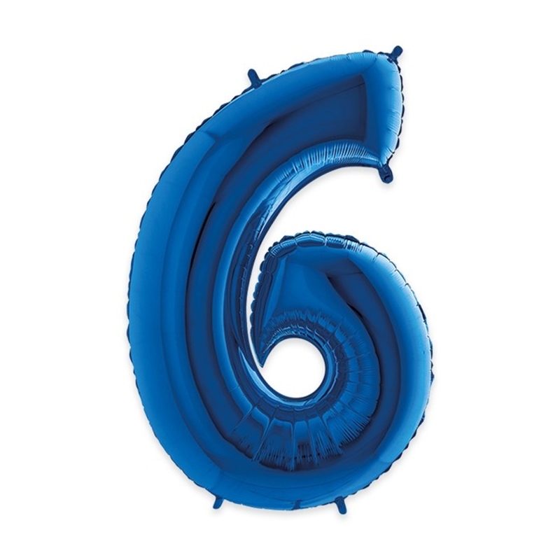 Palloncino Mylar Blu 40" Cm 102 Numero 6