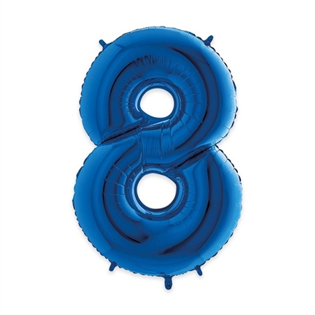 Palloncino Mylar Blu 40" Cm 102 Numero 8