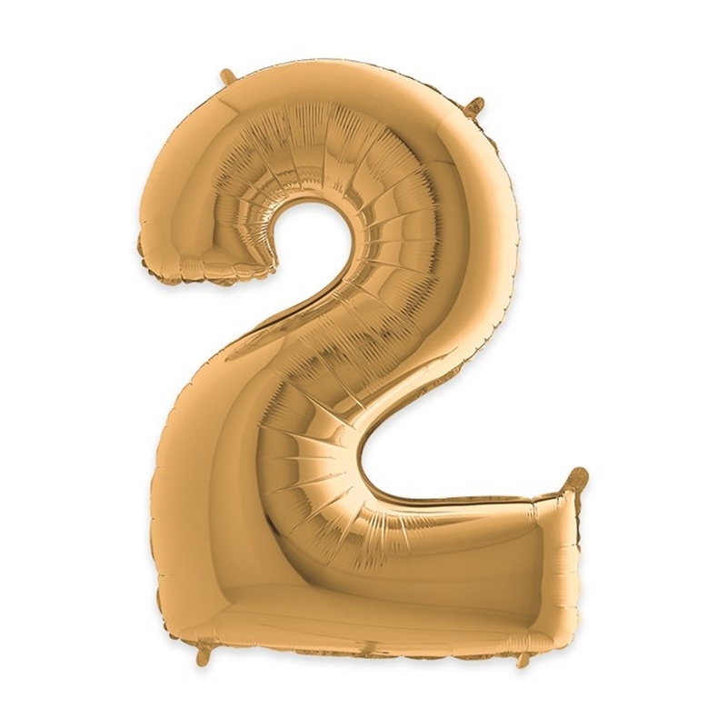 Palloncino Mylar Oro 40″ Numero 2 Cm 100
