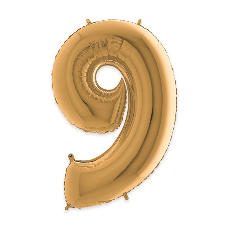 Palloncino Mylar Oro 40″ Numero 9 Cm 100