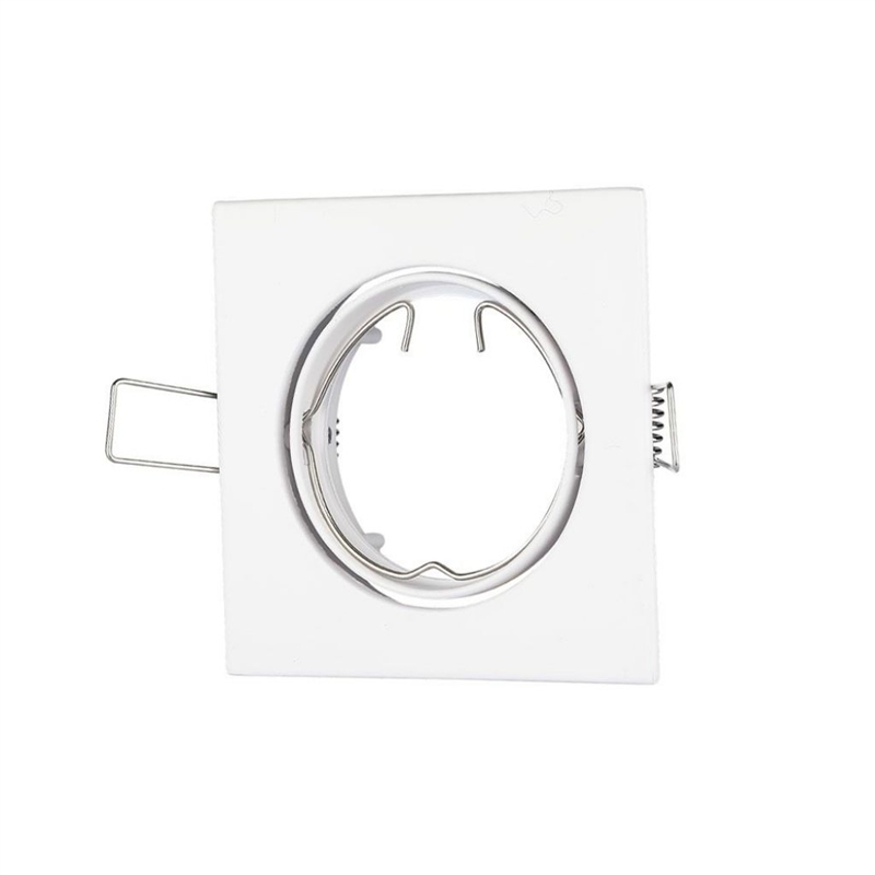 Portafaretto LED da Incasso Quadrato GU10 e GU5.3 (MR16) Colore Bianco Orientabile