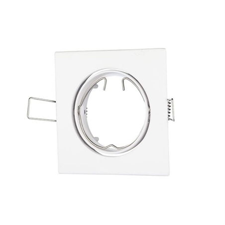 Portafaretto LED da Incasso Quadrato GU10 e GU5.3 (MR16) Colore Bianco Orientabile