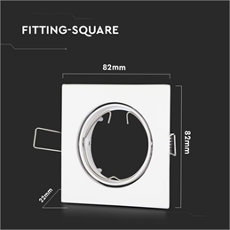 Portafaretto LED da Incasso Quadrato GU10 e GU5.3 (MR16) Colore Bianco Orientabile