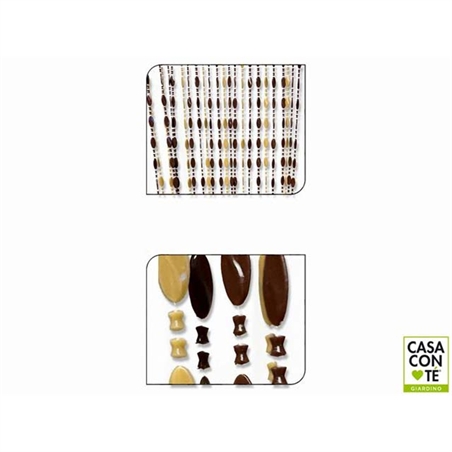 Tenda Perline 100 x 200 Marrone E Beige 80 Fili