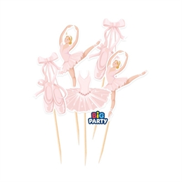 5 Mini Cake Topper Sagomati in carta Ballet