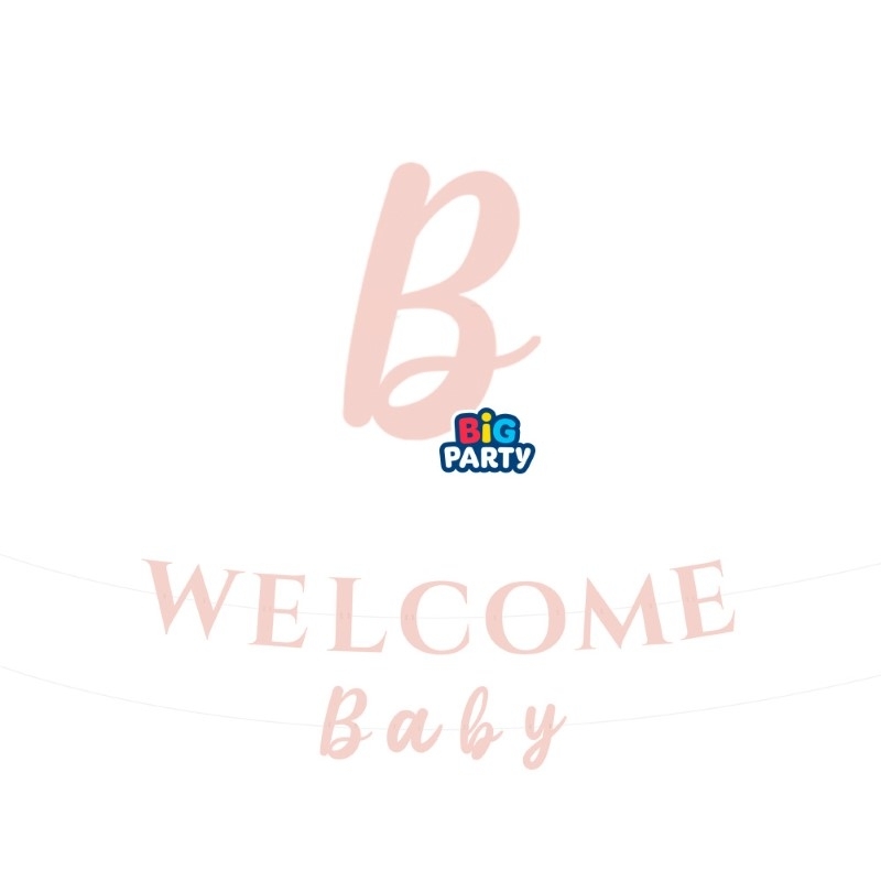 Festone Scritta Italic Welcome Baby Pink