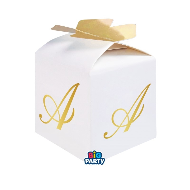 10 Scatoline Portaconfetti Cubetto Con Fiocco in carta 5 x 7 x 5 cm