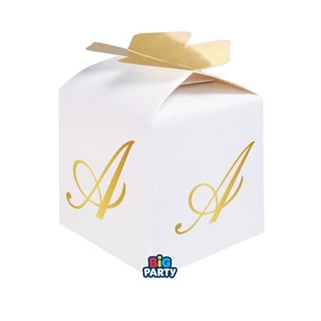 10 Scatoline Portaconfetti Cubetto Con Fiocco in carta 5 x 7 x 5 cm