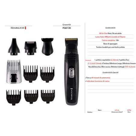 Remington Groom Kit Regolabarba e Capelli con Accessori