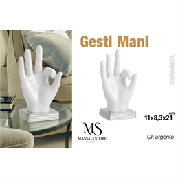 Mano Dita Ok Bianca In Ceramica