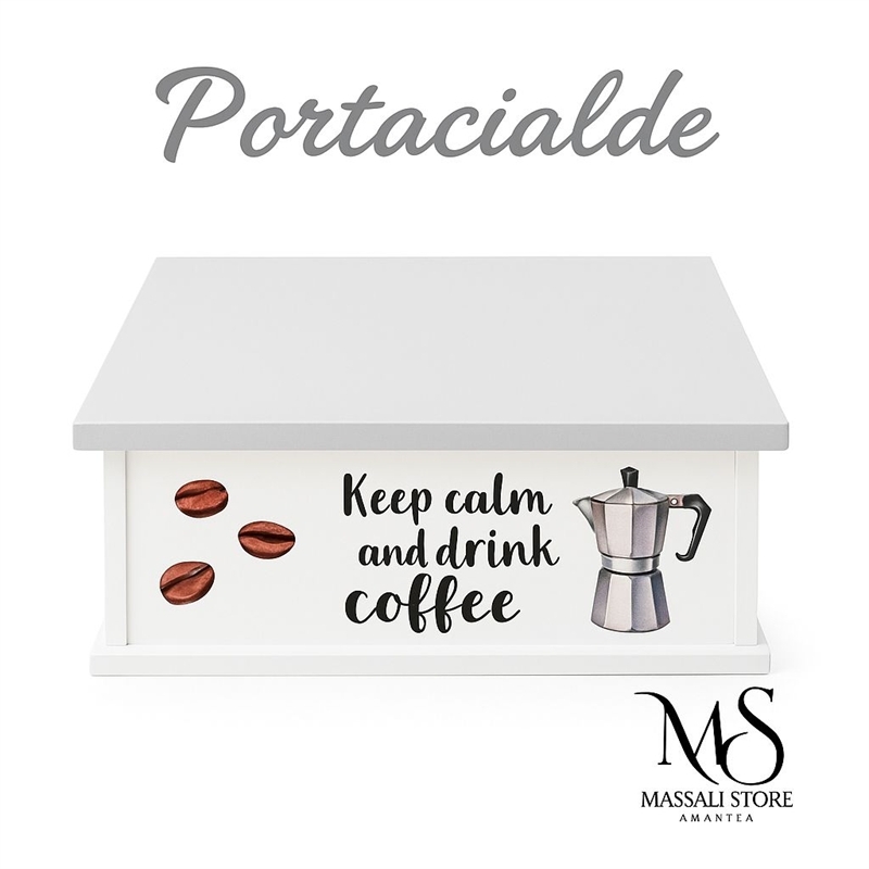 Porta Cialde In Legno Bianco Moka