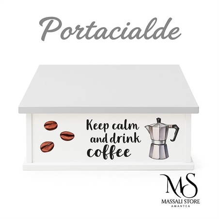 Porta Cialde In Legno Bianco Moka