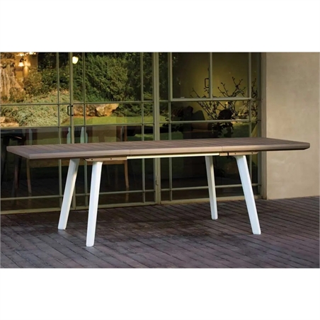 Tavolo Harmony estensibile cm.162/241x100,5x76,5h white/cappuccino
