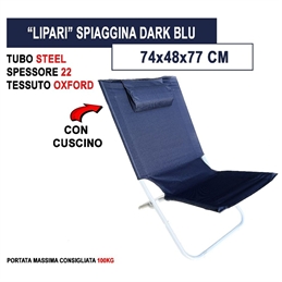 Spiaggina Lipari Plus Con Cuscino Dark Blu