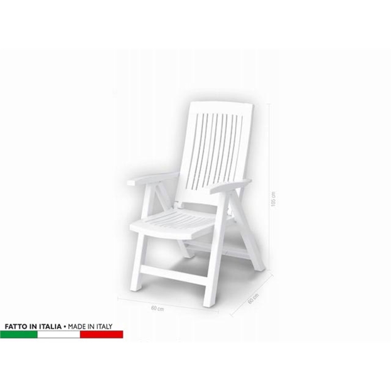 Sdraio Lucrezia Elite Bianco Pieghevole 5 Posizioni