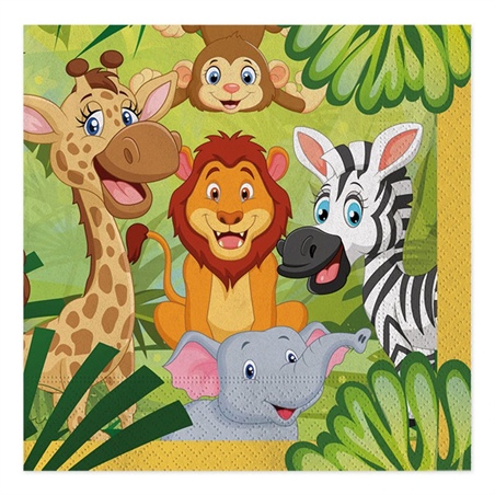Tovaglioli 33x33 cm Jungle 20 pezzi
