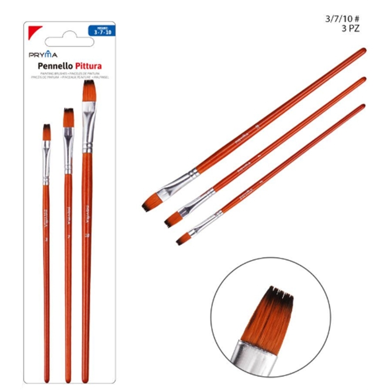 Pennelli Da Pittura | 3 Misure – 3/7/10 (Punta Piatta)