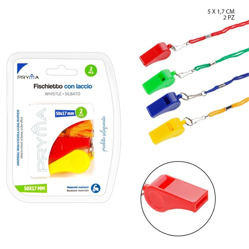 Pryma Fischietto Plastica Con Laccio 5X1.7Cm 2Pz 