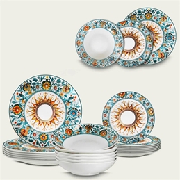 Set 18 Piatti Aurora In Porcellana