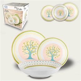 Set 18 Piatti Sylvia In Porcellana