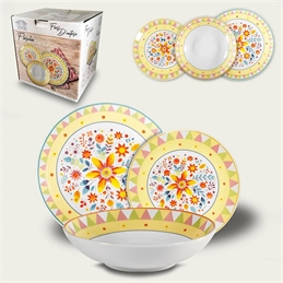 Set 18 Piatti Floralia In Porcellana