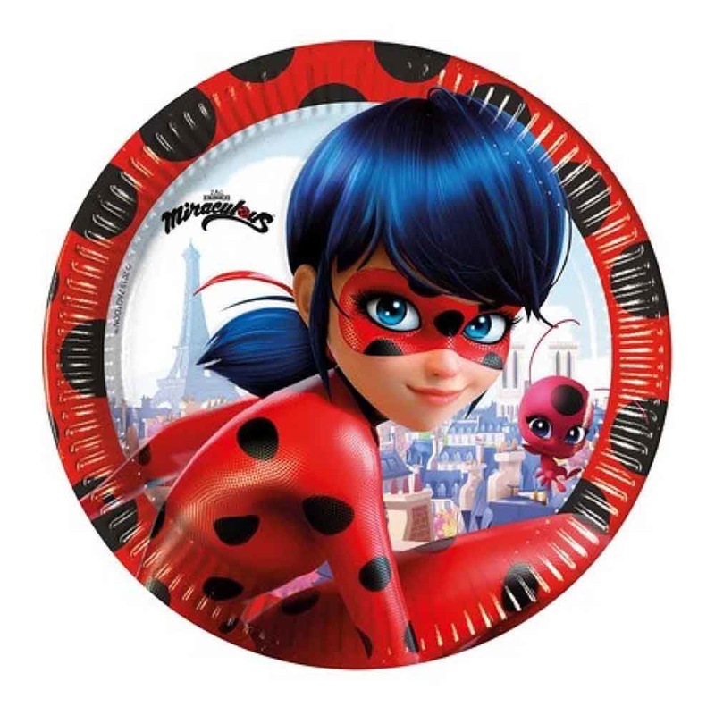Piatti 23 cm Miraculous Ladybug 8 pezzi Piatti 23 cm Miraculous Ladybug 8 pezzi