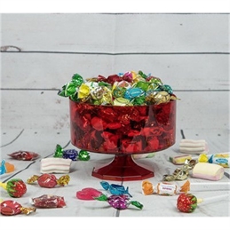 Alzata per Confettata in plastica Rossa Trasparente ø 15 cm