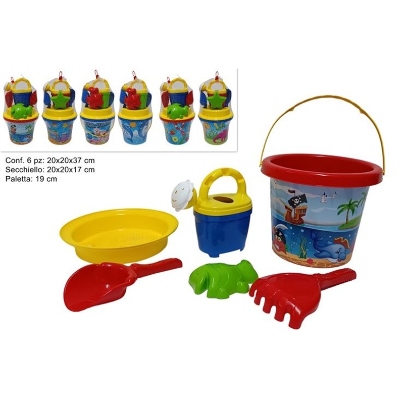 Secchiello Per Il Mare 20 Cm 6 Pezzi