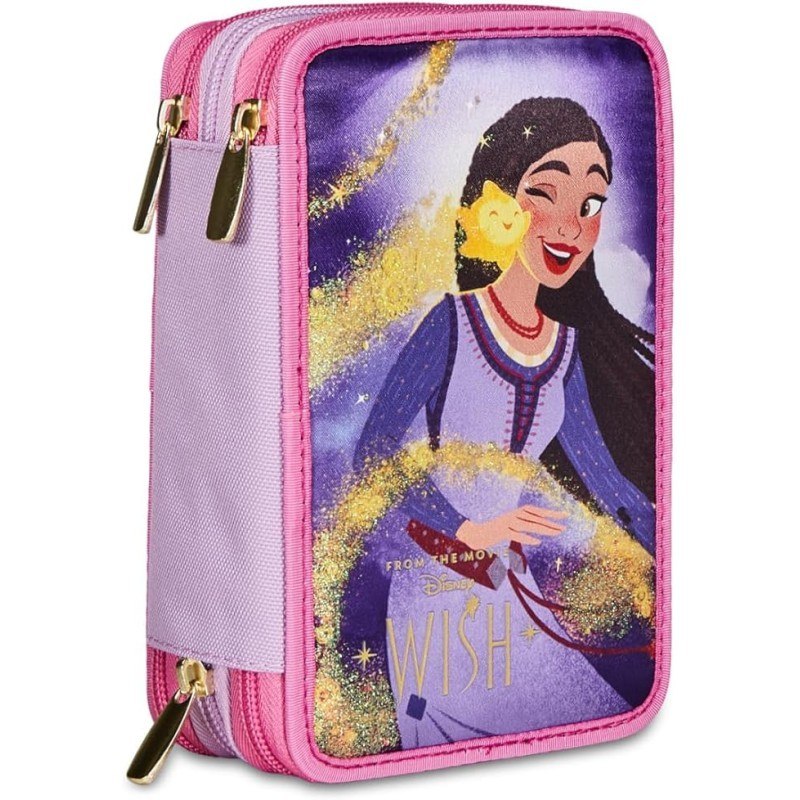 Seven Astuccio Wish Strong Heart Bright Spirit Scuola 3 Scomparti Disney