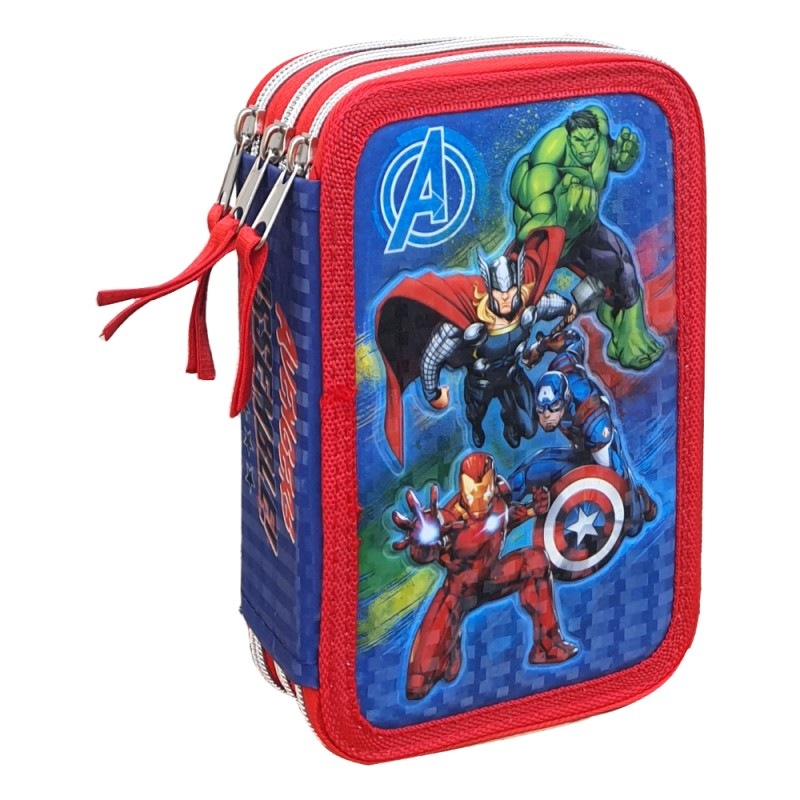 Astuccio Scuola Avengers Marvel 44 pz. Multiscomparto 3 Zip Portacolori Giotto