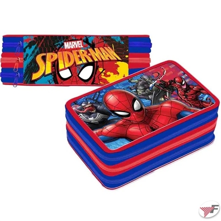 Astuccio Scuola 3 Zip Spiderman