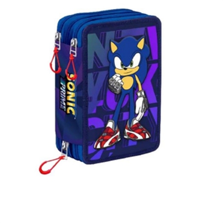 Sonic Prime Astuccio 3 Zip Organizzato Scuola 2025-2026