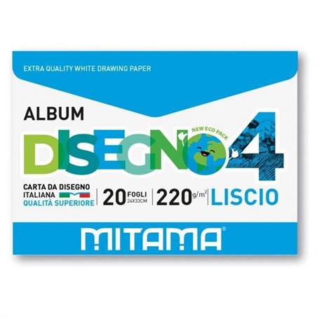 Mitama blocco disegno M4 dimensione 24x33 cm da 20 fogli liscio da 220 gr/mq