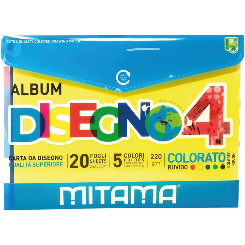 Album Disegno Mitama Ecobusta Ruvido Color 20Fogli 24X33 220Gr