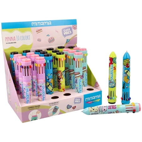 Penna Scatto 10 Colori Top Ten Good Vibes Mitama Penne E Refill