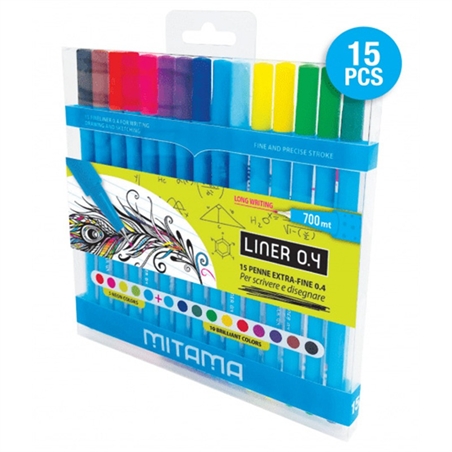 Penna Liner 0.4 Mitama, Colori Assortiti con astuccio