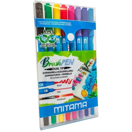 Brush Pen Dual Mitama 8 colori