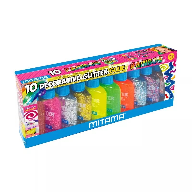 Scatola Rainbow 10 Colle Glitter Mitama
